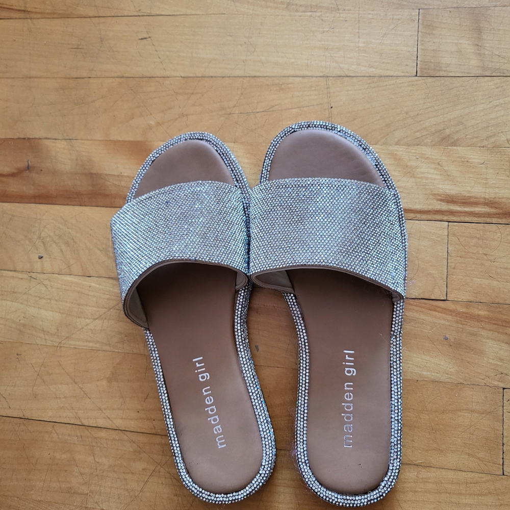Madden Girl Glittering Silver Sandals